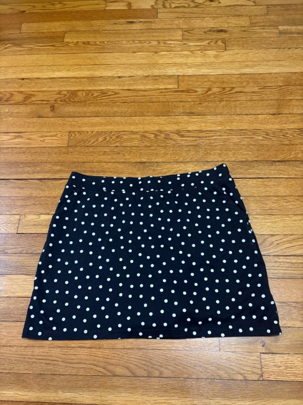 Croft & Barrow Womens Skort Size 2XL XXL Black w/ White Polka Dot Stretch Tennis